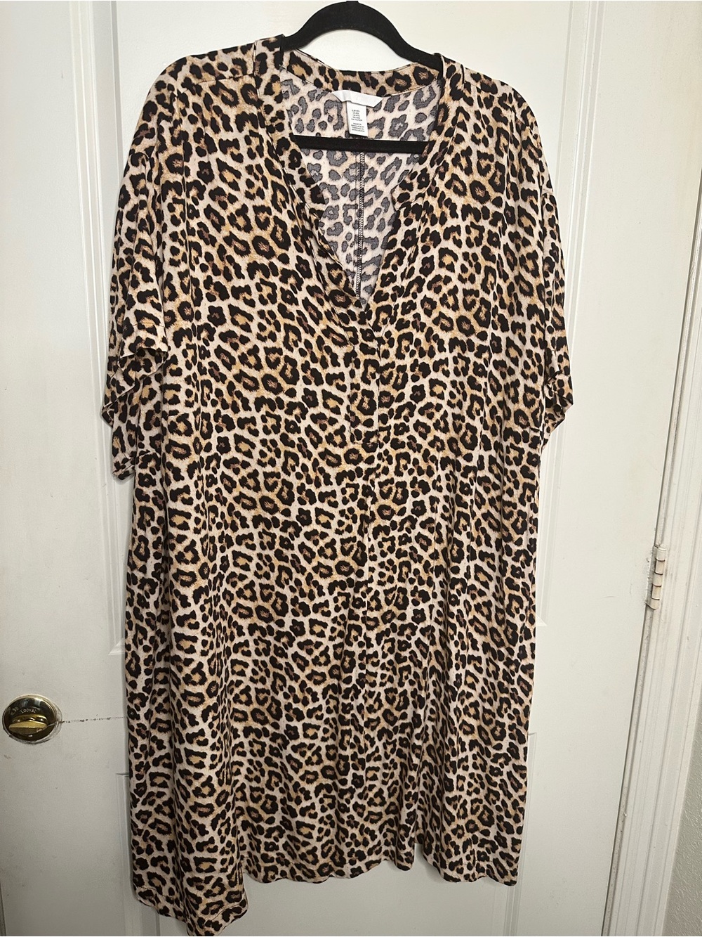 H&M Leopard Print Midi Dress - Beige & Black